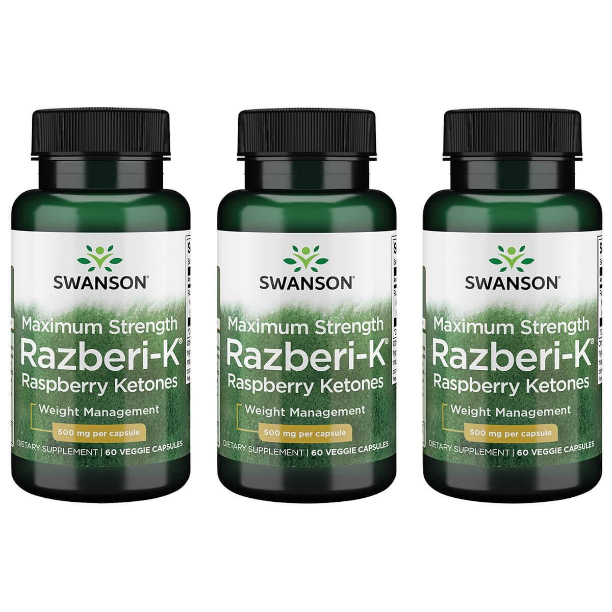 Swanson Maximum Strength Razberi-K Raspberry Ketones 500 mg 60 Vegan ...