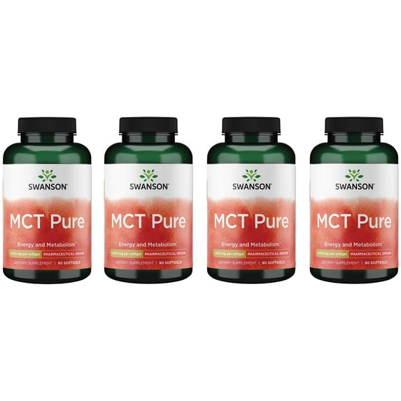 Swanson Mct Pure - Pharmaceutical Grade 1,000 mg 90 Sgels 4 Pack