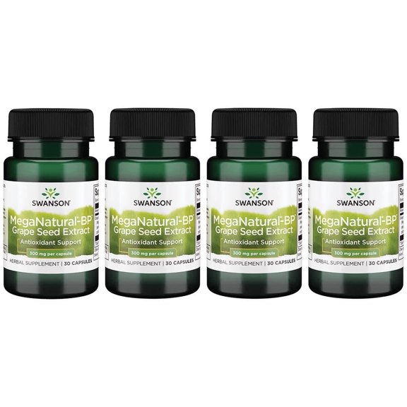 Swanson Meganatural-Bp Grape Seed Extract 300 Milligrams 30 Capsules (4 Pack)