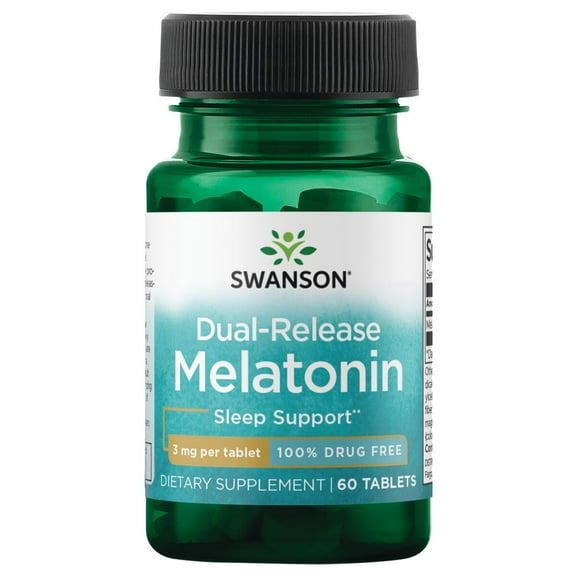 Swanson Melatonin Natural Supplement for Restful, Restorative Sleep Support Supports a Normal, Natural Sleep Schedule 60 Tablets, 3 mg Each
