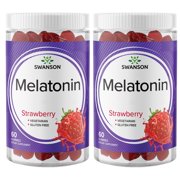 Swanson Melatonin Gummies - Strawberry 2.5 mg 60 Gummies 2 Pack