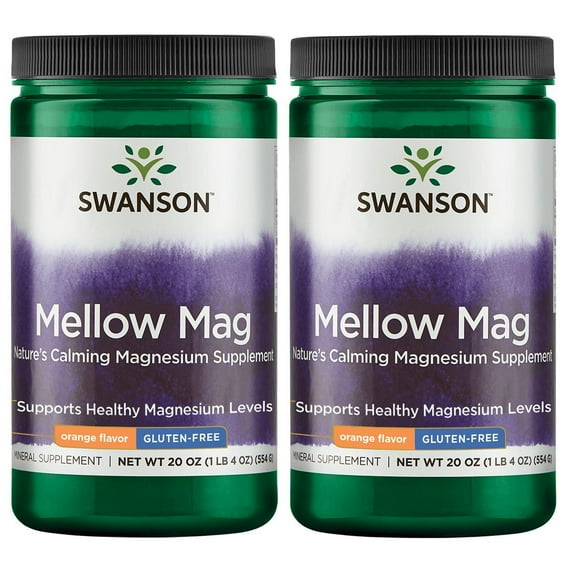 Swanson Mellow Mag - Orange Flavor 330 mg 20 oz Pwdr 2 Pack