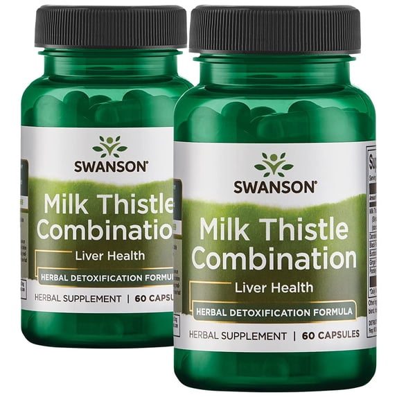 Swanson Milk Thistle Combination 120 Capsules (2-60 Cap Bottles)