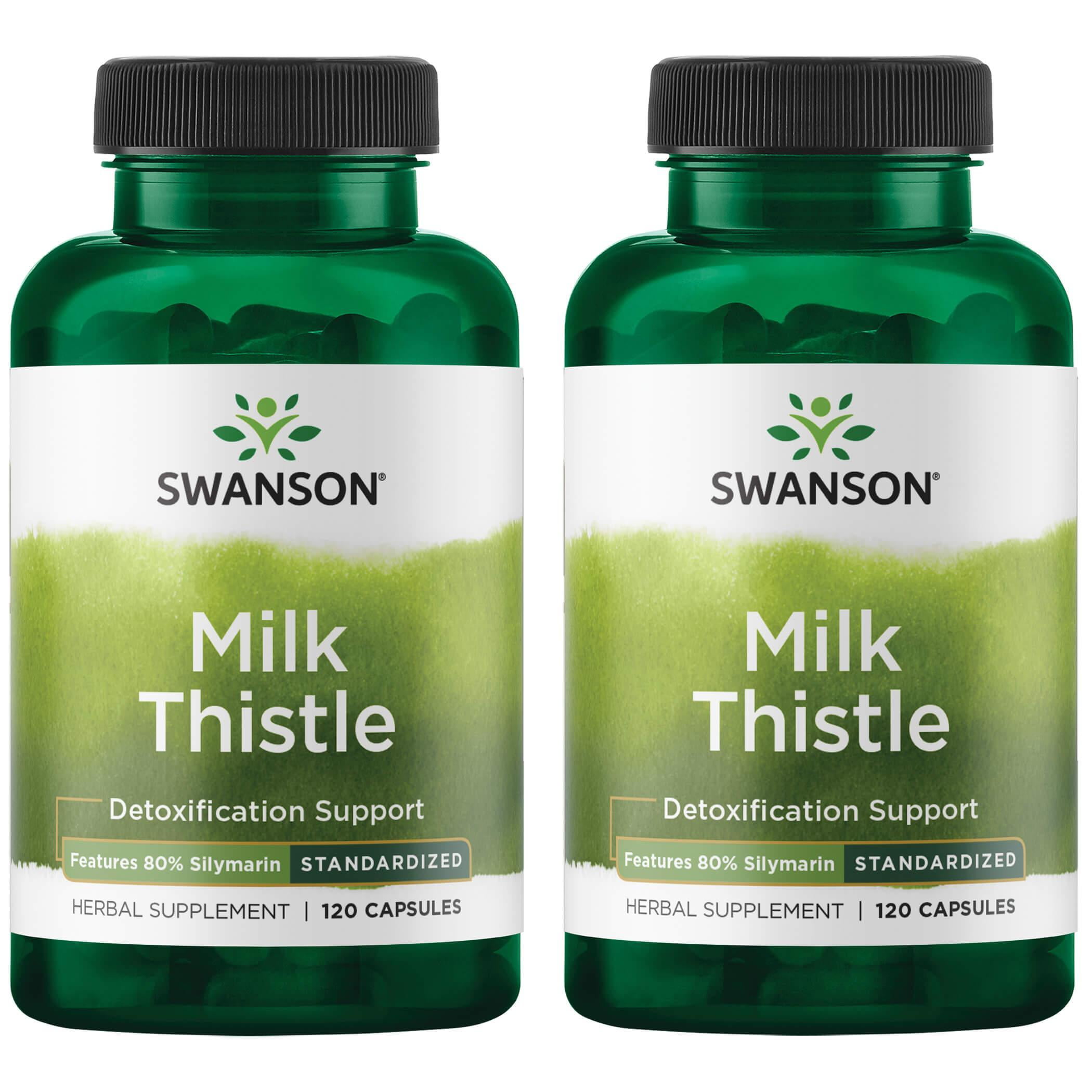 Swanson Milk Thistle - Features 80% Silymarin 120 Caps 2 Pack - Walmart.com