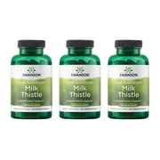 Swanson Milk Thistle - Herbal Liver Support Supplement - Natural Formula Helping to Maintain Overall Health & Wellbeing - 100 Capsules, 500mg Each 3 Pack