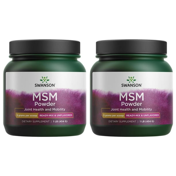 Swanson Msm Powder ReadyMix & Unflavored 1 lb Pwdr 2 Pack