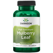 Swanson Mulberry Leaf Capsules,  500 mg, 120 Count