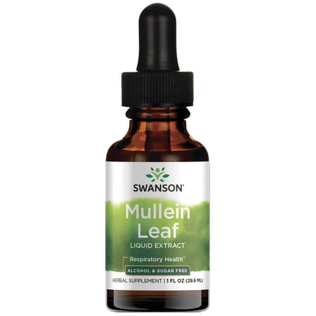 Swanson Mullein Leaf Liquid Extract (Alcohol- and Sugar-Free) 1 fl oz Liquid
