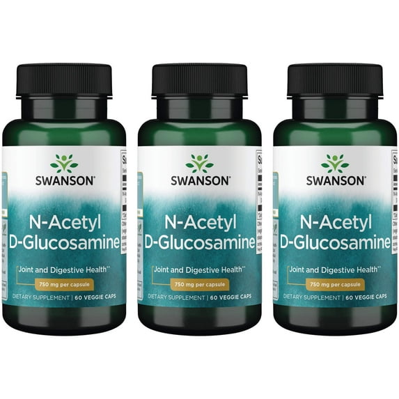 Swanson N-Acetyl D-Glucosamine 750 mg 60 Veg Caps 3 Pack