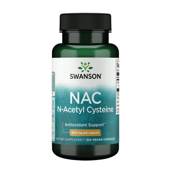 Swanson NAC N-Acetyl Cysteine, Helps Replenish Glutathione To Support Liver & Cellular Health, 100 Capsules