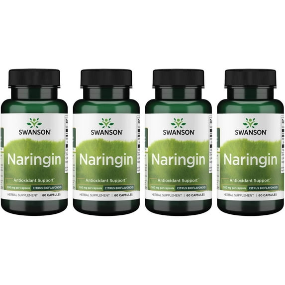 Swanson Naringin - Citrus Bioflavonoid 500 mg 60 Caps 4 Pack