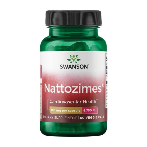 Swanson Triple-Strength Nattozimes 195 Milligrams/6750 Fu 60 Veg Capsules Enzyme