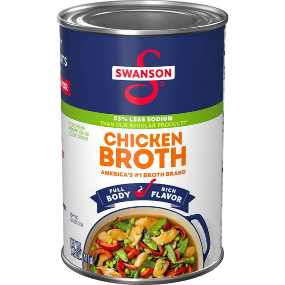 Swanson 33% Less Sodium Chicken Broth, 14.5 oz Can