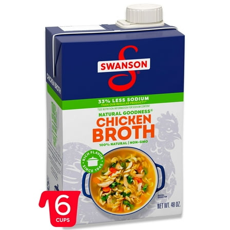 Swanson Natural Goodness Chicken Broth, 48 oz Carton