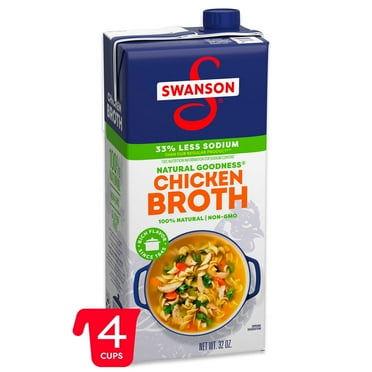 Swanson Natural Goodness Lower Sodium Chicken Broth, 32 oz Carton