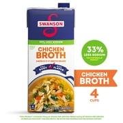 Swanson 33% Less Sodium Chicken Broth, 32 oz Carton