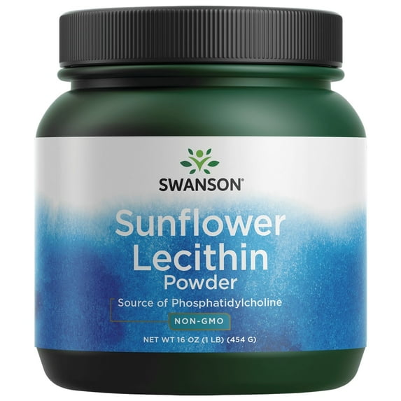 Swanson Sunflower Lecithin Brain Health Nervous System Support Non-GMO Soy-Free Vegetarian 16 oz (1lb) 454 Gram Powder
