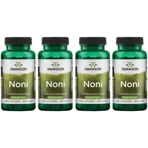 Swanson Noni 500 mg 60 Caps 4 Pack