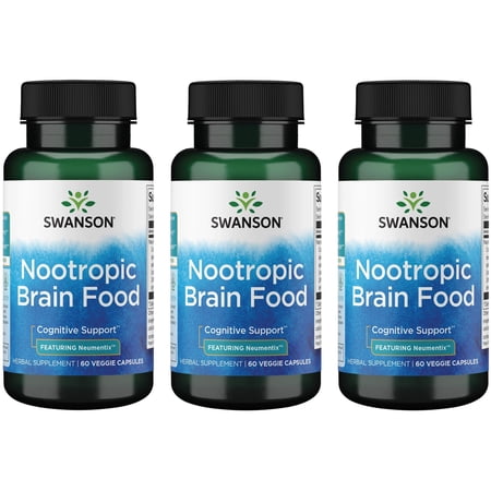 Swanson Nootropic Brain Food - Featuring Neumentix 450 mg 60 Veg Caps 3 Pack