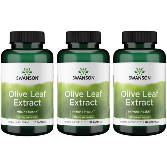 Swanson Olive Leaf Extract 500 mg 120 Caps 3 Pack