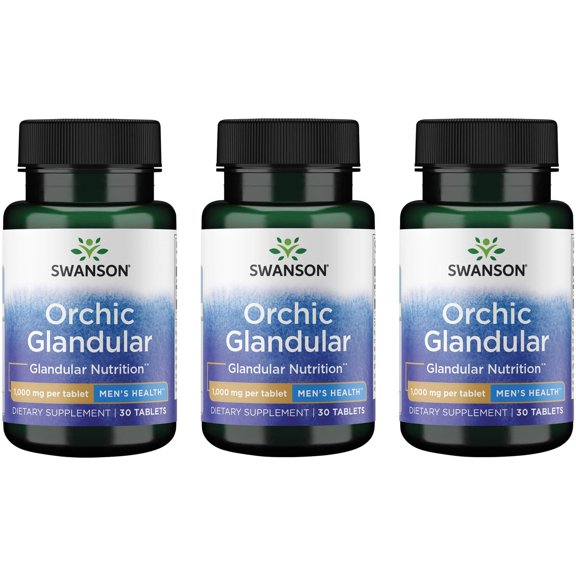Swanson Orchic Glandular - Men's Health 1,000 mg 30 Tabs 3 Pack