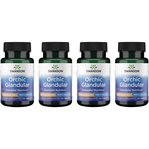 Swanson Orchic Glandular - Men's Health 1,000 mg 30 Tabs 4 Pack