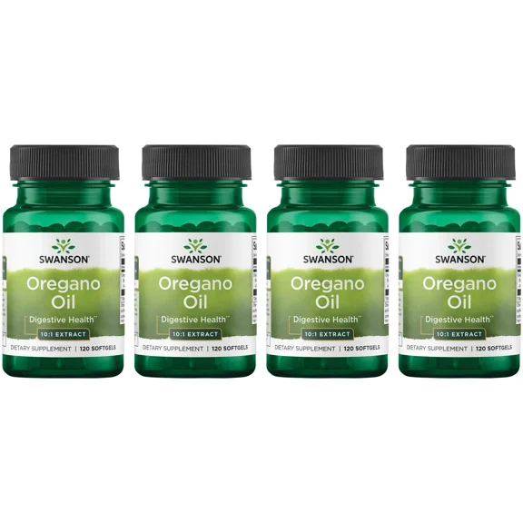 Swanson Oregano Oil 10:1 Extract - Natural Supplement Promoting Digestive Health & Respiratory Support - Supports Gastrointestinal System & Urinary Tract Health - (120 Softgels, 150mg Each) (4 Pack)