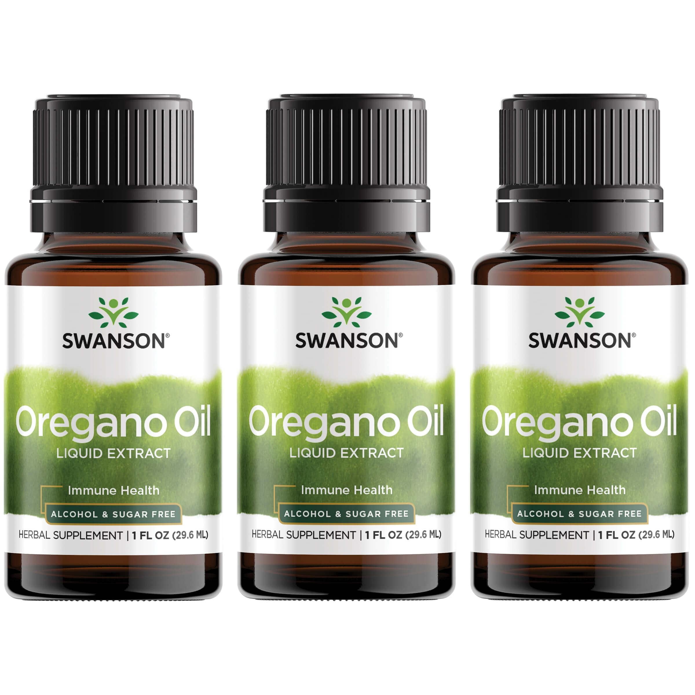 Swanson Oregano Oil Liquid Extract Alcohol & Sugar Free 3 Pack