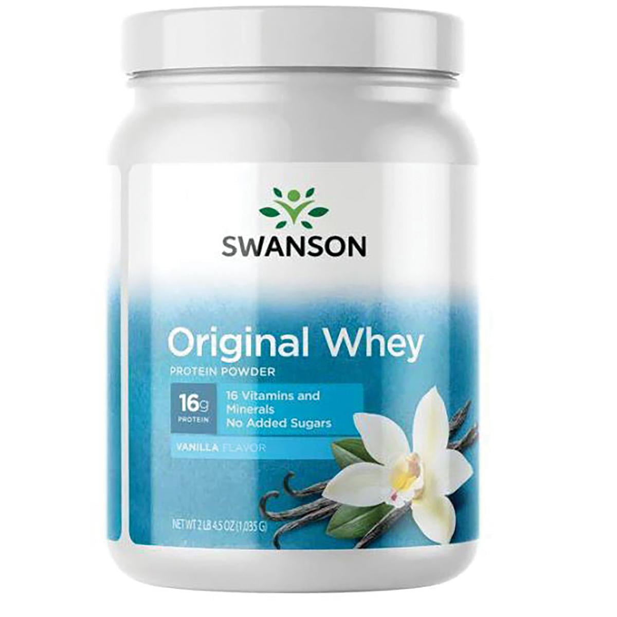Swanson Original Whey Protein Powder with Vitamins - Vanilla Flavor, 2 lb 4.5 oz