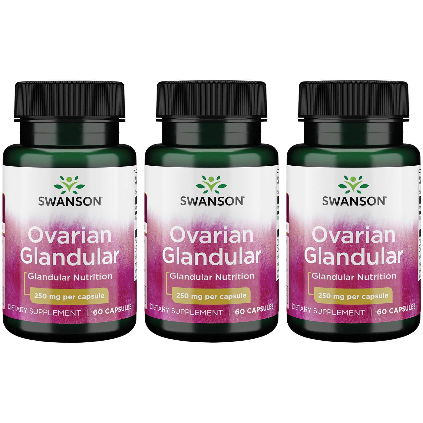 Swanson Ovarian Glandular 250 mg 60 Caps 3 Pack