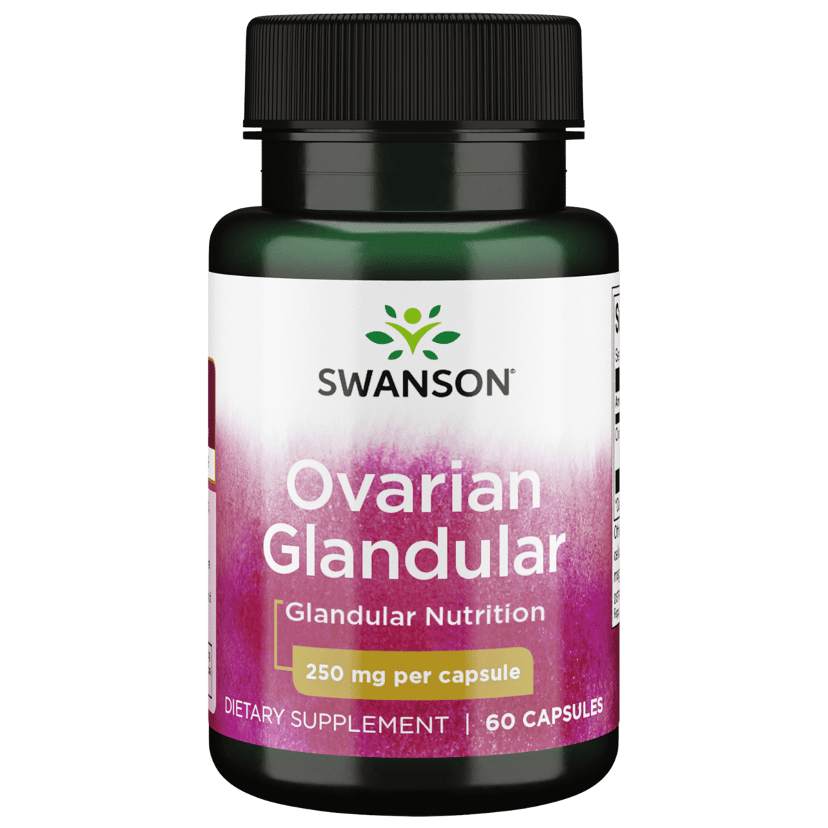 Swanson Ovarian Glandular Supplement - Women's Glandular Health and Balance Support - Premium Bovine Tissue - 60 Capsules, 250mg Each
