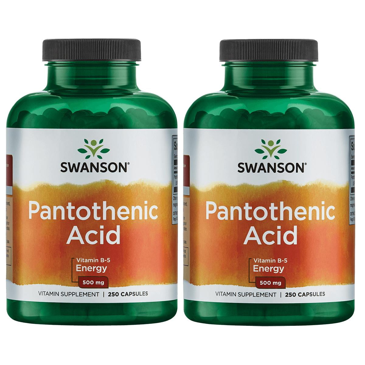 Swanson Pantothenic Acid 500 mg 250 Caps 2 Pack