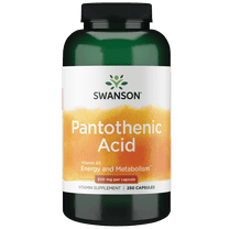 Swanson Pantothenic Acid Capsules, 500 mg, 250 Count