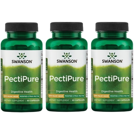 Swanson Pectipure Modified Citrus Pectin 600 mg 60 Caps 3 Pack