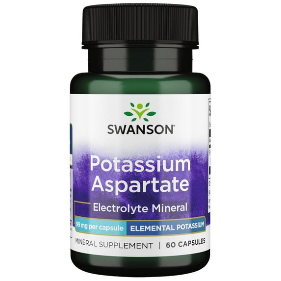 Swanson Potassium Aspartate 99 Milligrams 60 Capsules