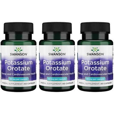 Swanson Potassium Orotate 99 mg 60 Caps 3 Pack