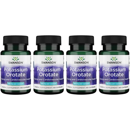 Swanson Potassium Orotate 99 mg 60 Caps 4 Pack