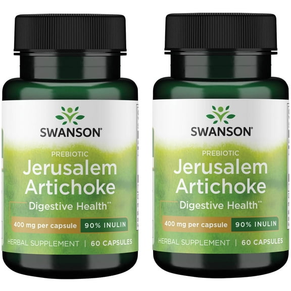 Swanson Prebiotic Jerusalem Artichoke - 90% Inulin 400 mg 60 Caps 2 Pack