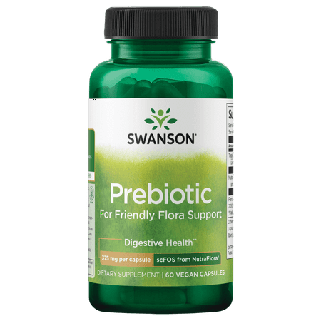 Swanson Prebiotic for Friendly Flora Support 375 mg 60 Veggie Capsules