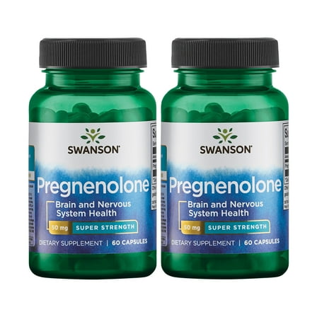 Swanson Pregnenolone - Super Strength 50 mg 60 Caps 2 Pack