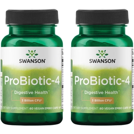 Swanson Probiotic-4 3 Billion Cfu 60 Vegan Caps 2 Pack