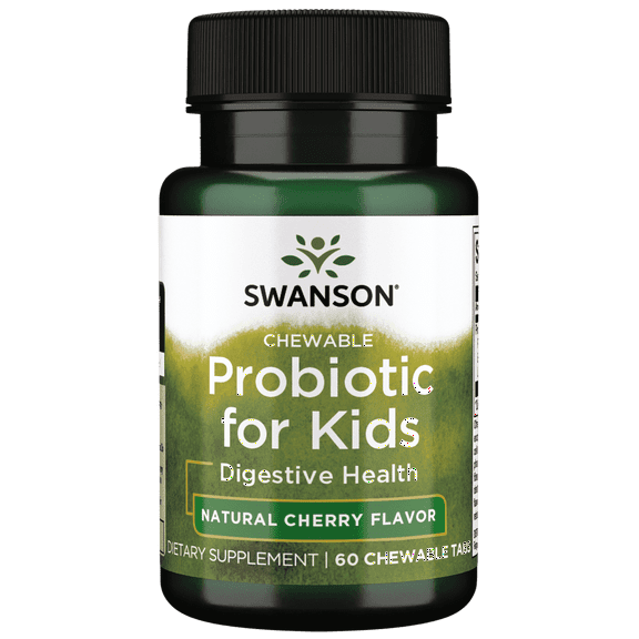 Swanson Probiotic for Kids - Natural Cherry Flavored 3 Billion Cfu 60 Chewable Tablets