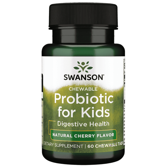 Swanson Probiotic for Kids - Natural Cherry Flavored 3 Billion Cfu 60 Chewable Tablets