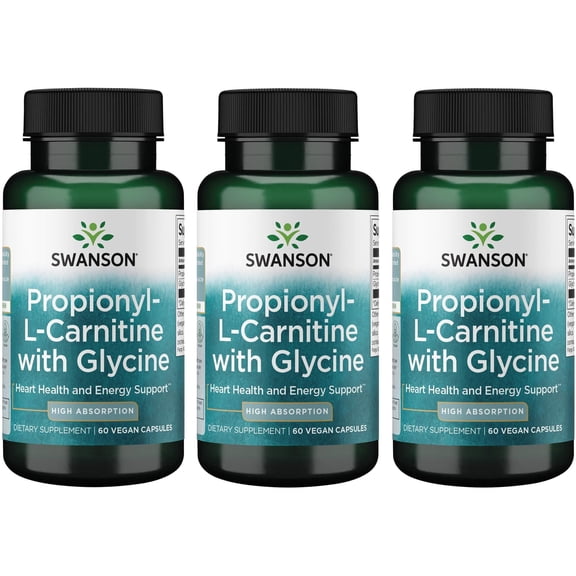 Swanson Propionyl L-Carnitine with Glycine 60 Vegan Caps 3 Pack