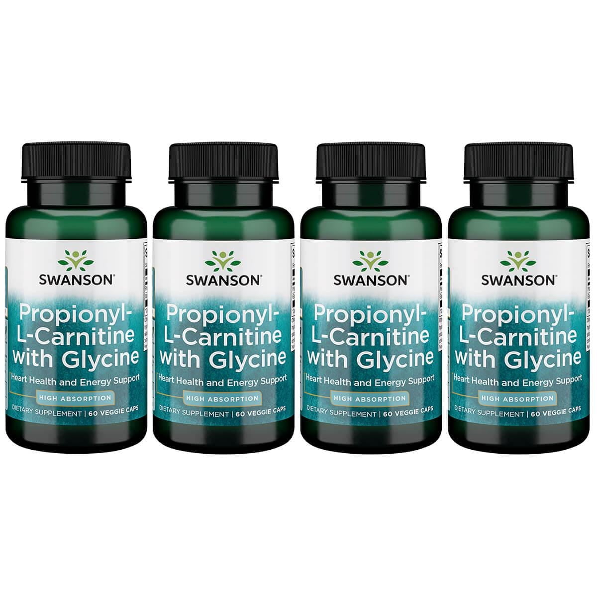Swanson Propionyl LCarnitine with Glycine 60 Veg Caps 4 Pack