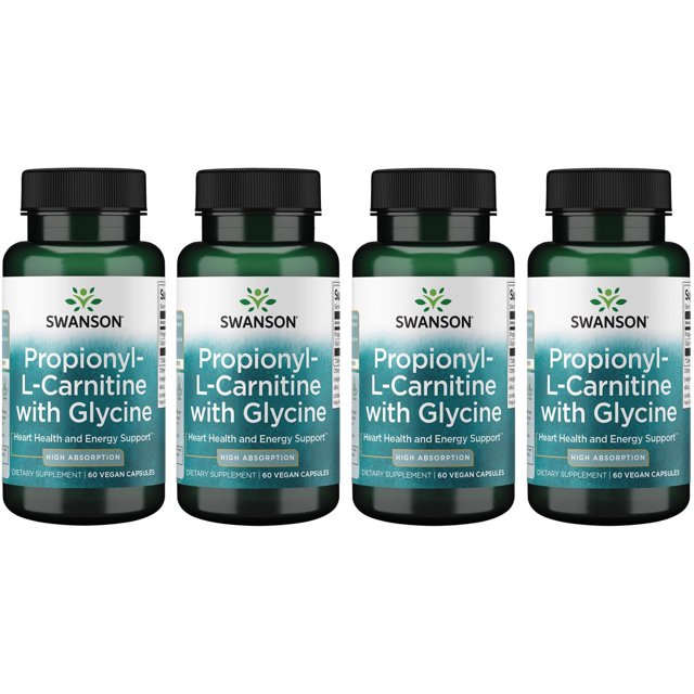 Swanson Propionyl LCarnitine with Glycine 60 Vegan Caps 4 Pack