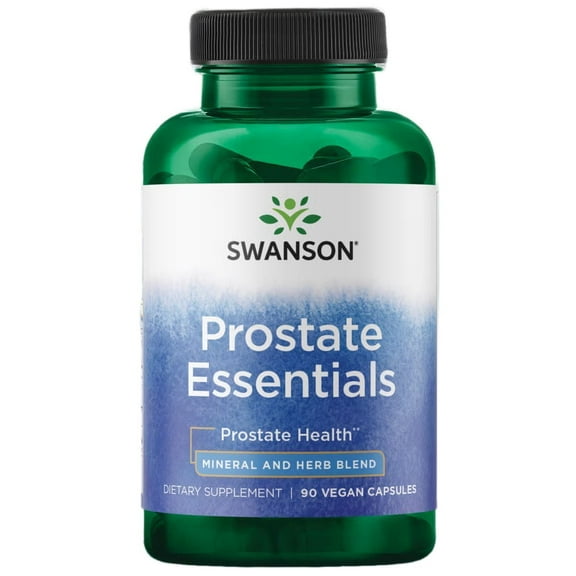 Swanson Prostate Essentials - Mineral and Herbal Supplement Promoting Prostate Health Support - Zinc andSaw Palmetto Formula Aiding Urinary Tract Flow and Bladder Control -(90 Veggie Capsules) 1 Pack