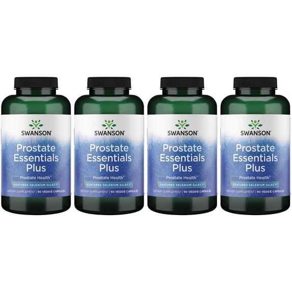Swanson Prostate Essentials Plus - Features Selenium Select 90 Veg Caps 4 Pack
