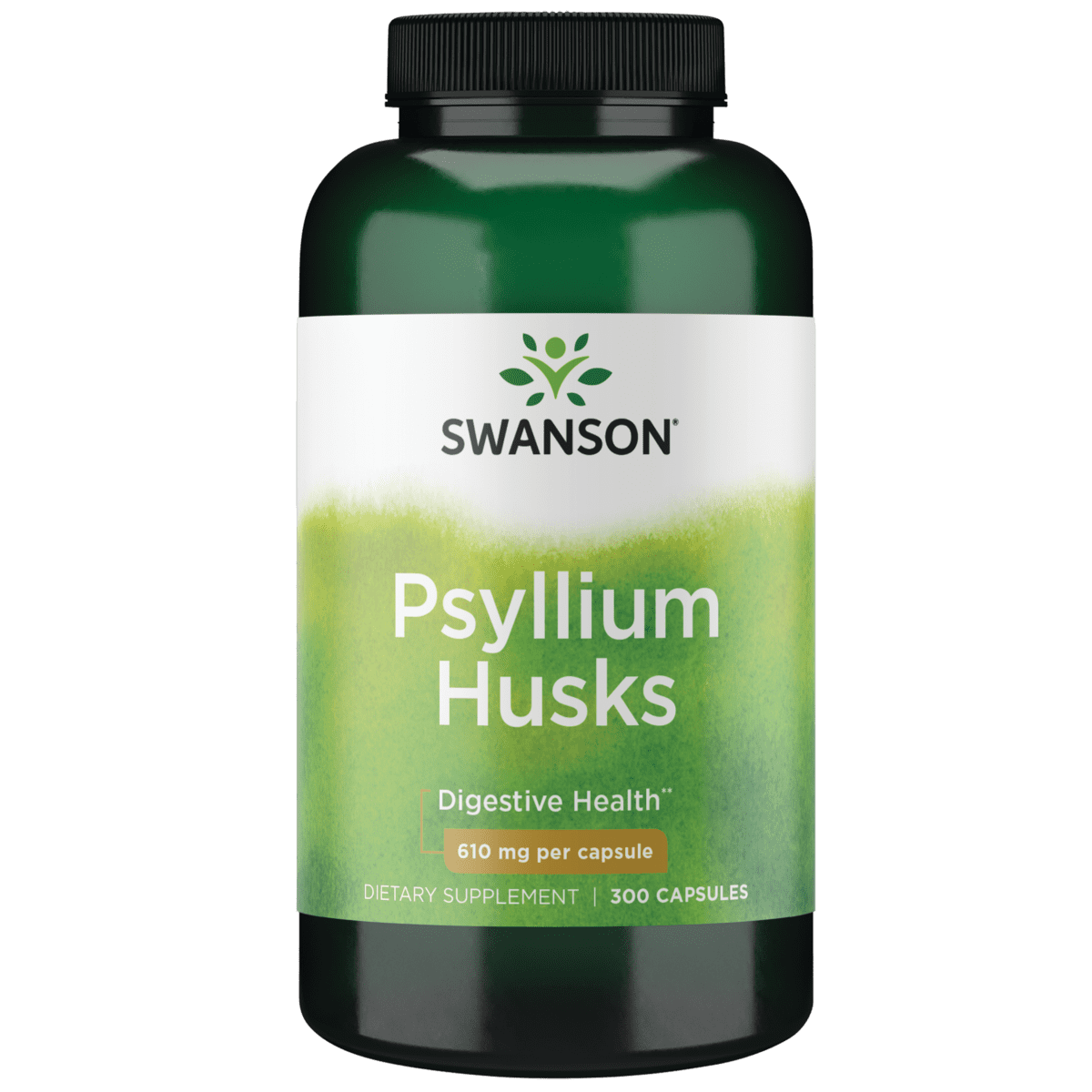Swanson Psyllium Husk Capsules, 610 mg, 300 Count