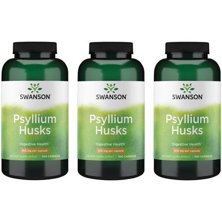 Swanson Psyllium Husks 610 mg 300 Caps 3 Pack